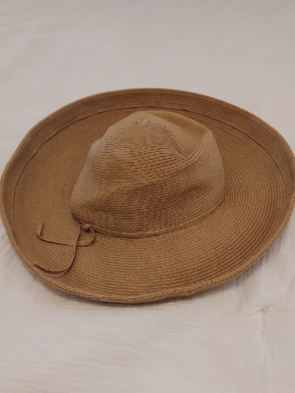 Sun And Sand Tan Ribbed Hat Ladies Summer Accessory Brown Rimmed Great Quality S